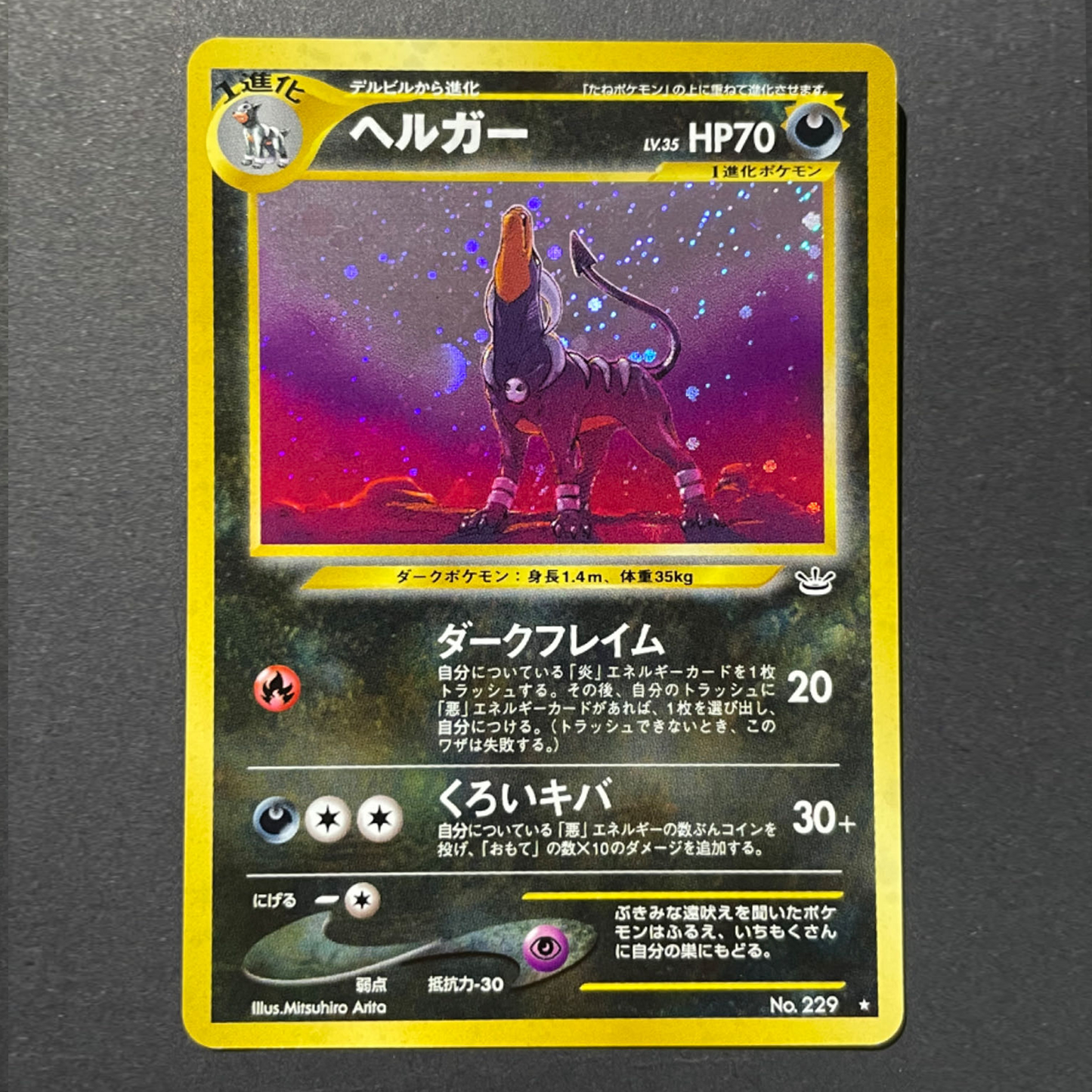 Japanese Houndoom No.229 Holo Neo Revelation 2000 Vintage Pokémon TCG