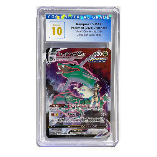 Japanese CGC 10 Gem Mint Rayquaza VMAX CSR Vmax Climax 252 Full Art CSR