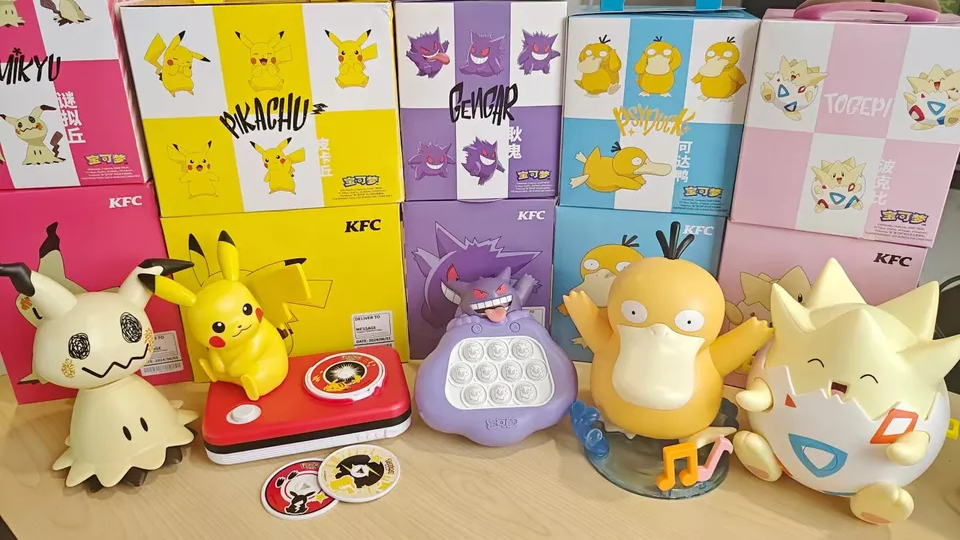 KFC Co-branded Pokemon Characters Toys - Pikachu Gengar Psyduck Mimikyu Togepi