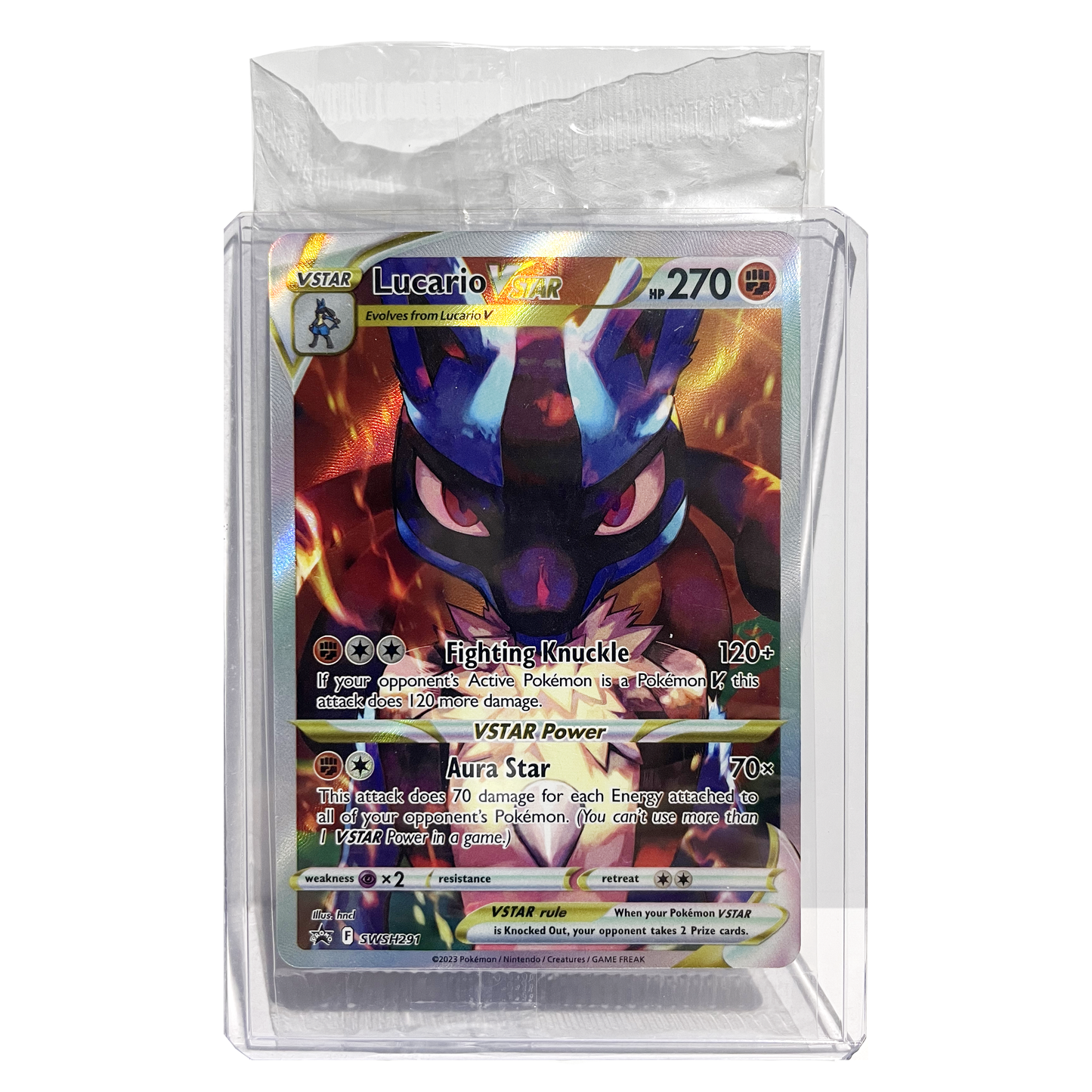 English Lucario Vstar Promo (Sealed Pack) SWSH291 Sword & Shield BLACK STAR Crown Zenith Pokémon TCG