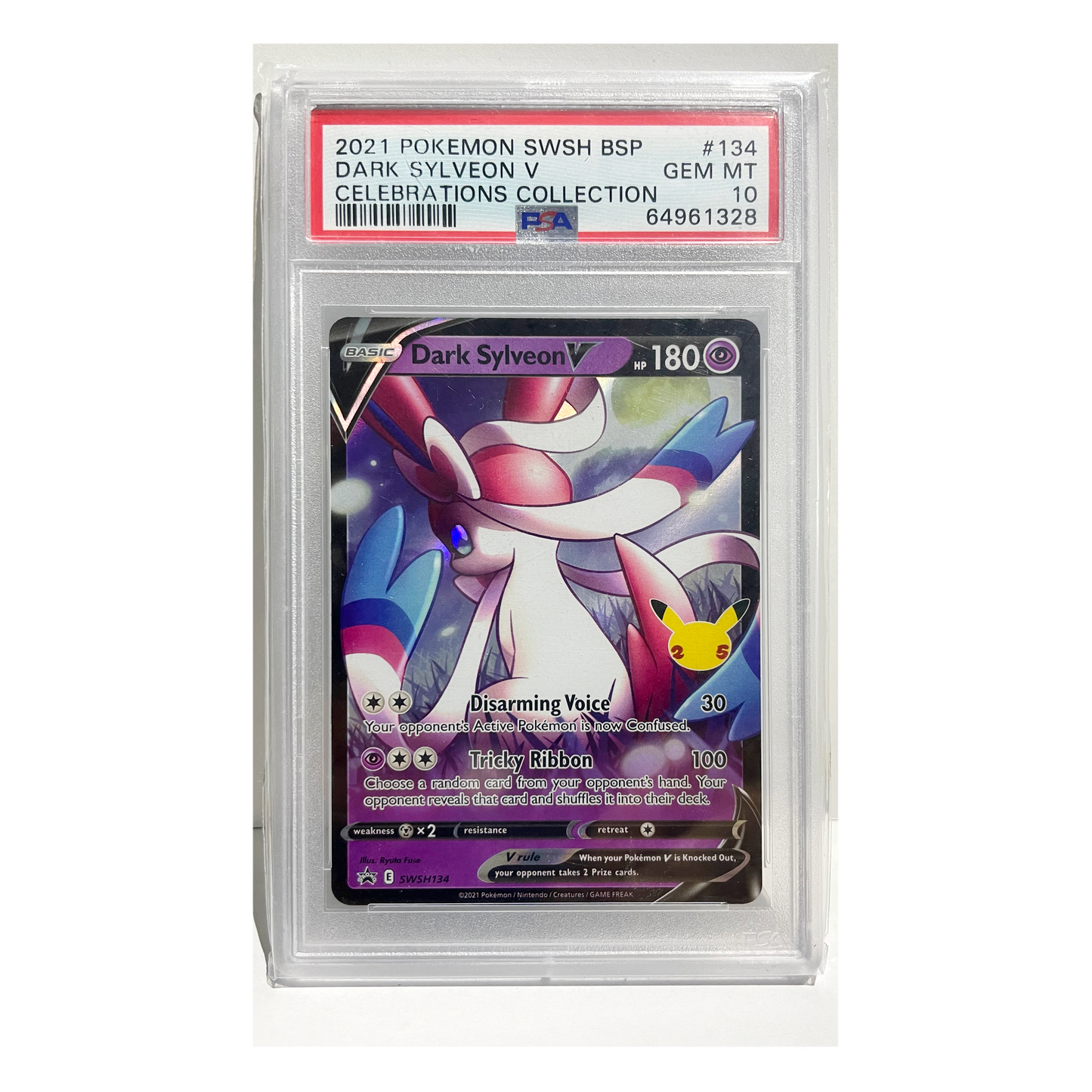 English PSA 10 Dark Sylveon V #SWSH134 Holo Celebrations Collection 2021 Pokémon TCG